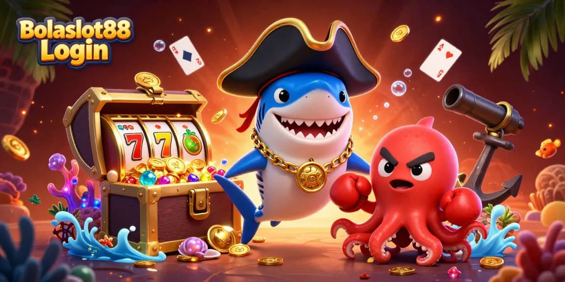 Engage with Bolaslot88 Login through this vibrant 3D illustration featuring exciting online casino elements.