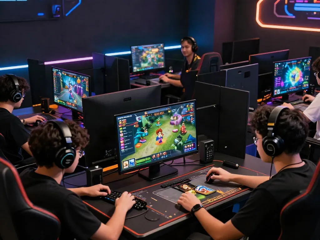 Engaged players in a hit club online gaming environment with vibrant graphics and strategic card games.