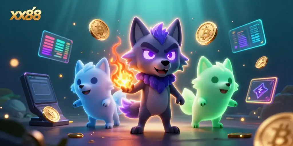 Engage in immersive gaming at xx88 with glowing treasures and the mystical wolf pack.
