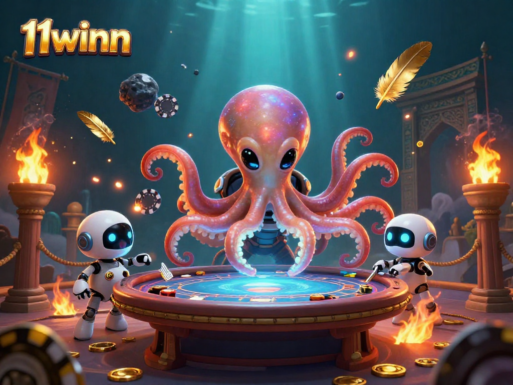 Engage in thrilling gameplay at 11winn with vibrant casino artwork and dynamic poker elements.