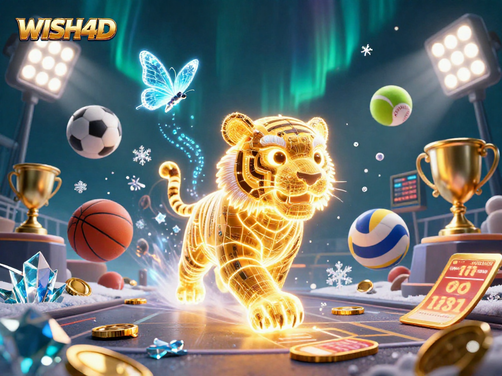 Experience WISH4D in an engaging digital casino scene with vibrant 3D elements.
