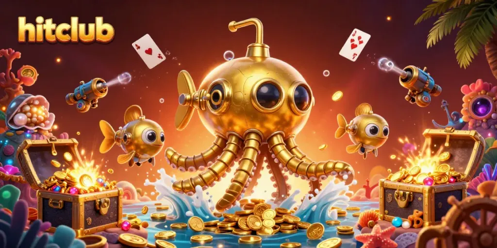 Hitclub engages players with vibrant underwater treasures and thrilling casino animations.