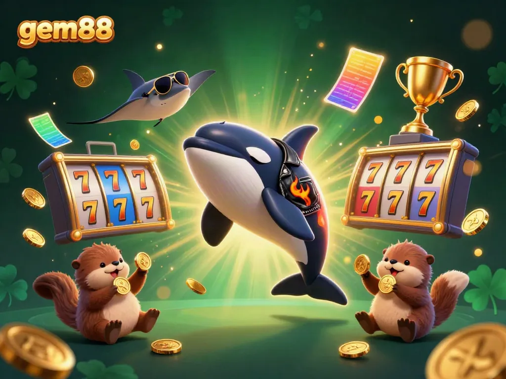 Engage in thrilling gameplay at gem88 with vibrant characters and dynamic casino elements.
