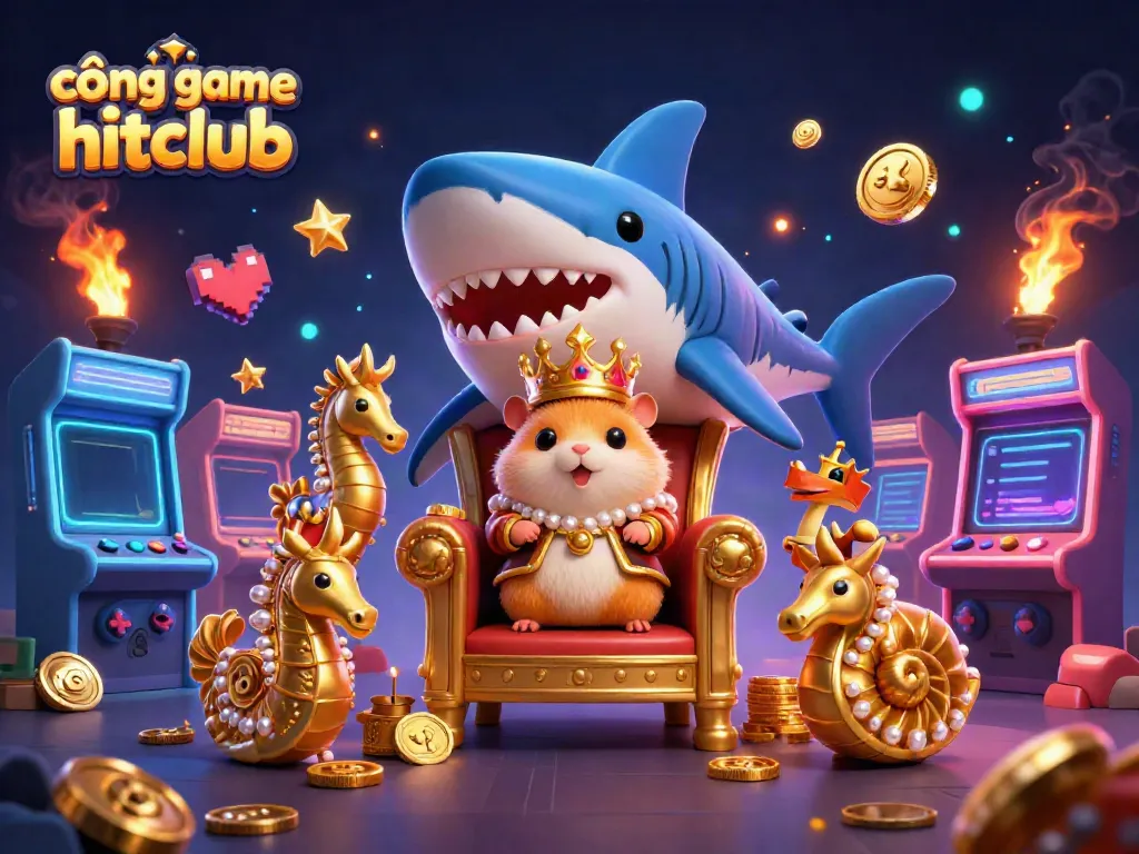 Experience the excitement of cổng game hitclub with vibrant characters and gaming elements in a rich 3D scene.