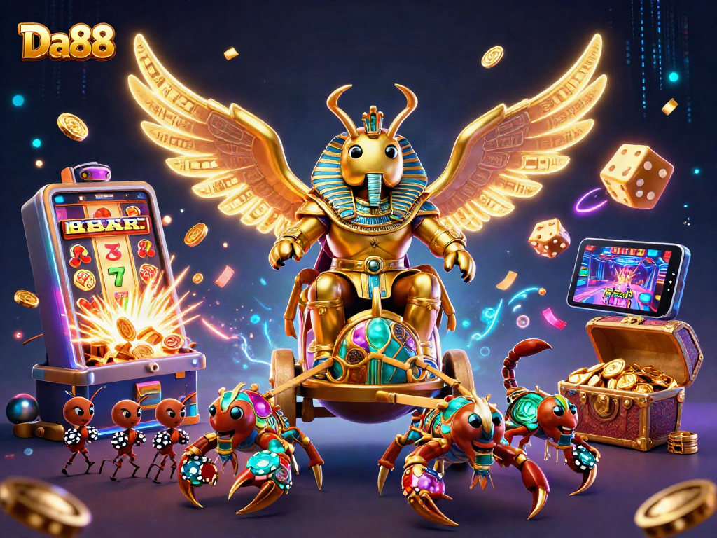 Experience Da88's thrilling casino adventure with vibrant 3D characters and exciting game elements.