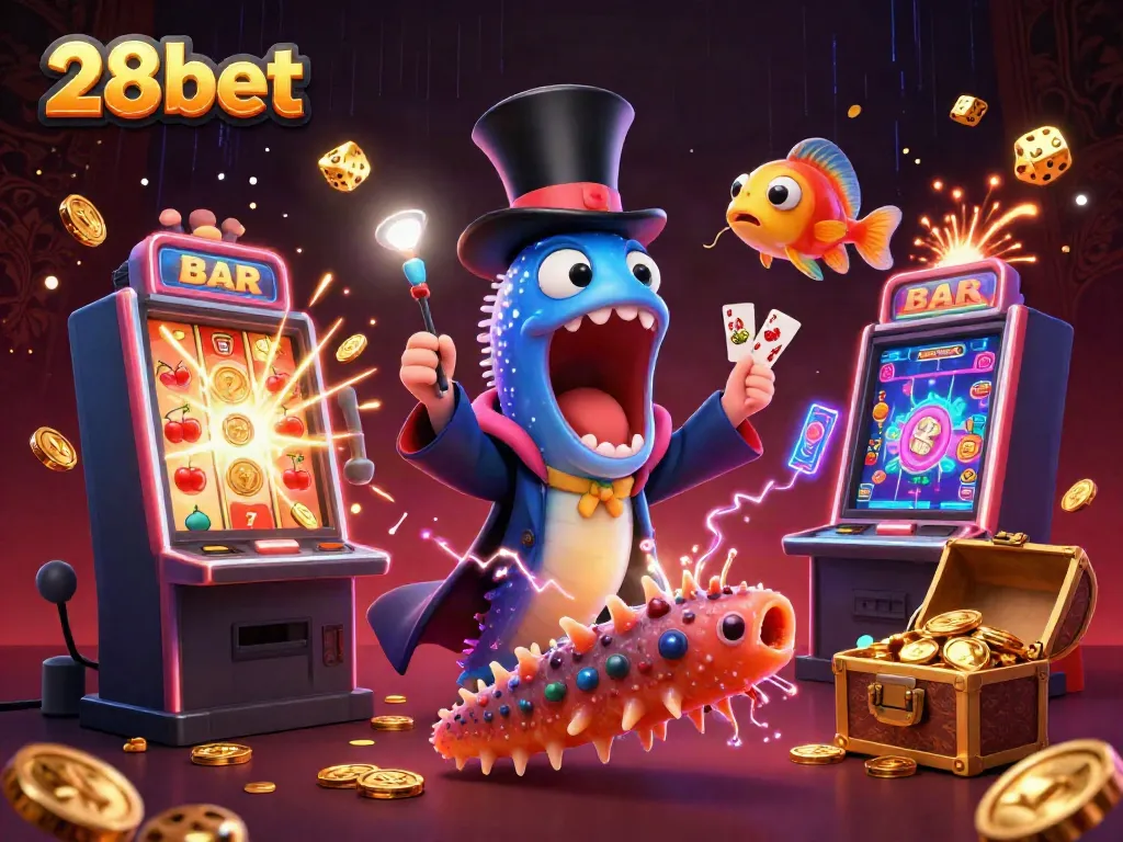 Engaging scene depicting 28bet's magical deep-sea casino world with vibrant visuals.