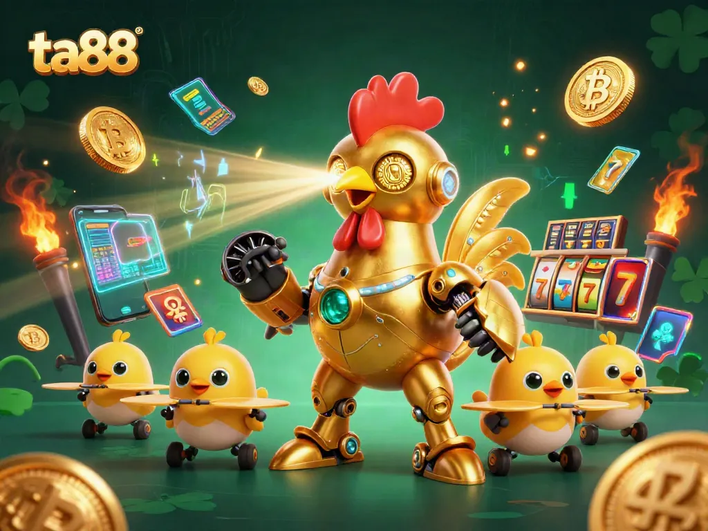 Engage in winning strategies at ta88 through interactive slot reels filled with vibrant neon elements and dynamic game features.