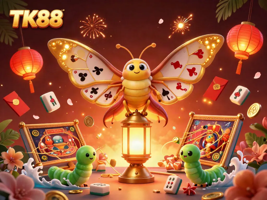 Experience thrilling gameplay at TK88 with a vibrant 3D casino scene featuring magical elements and lush visuals.