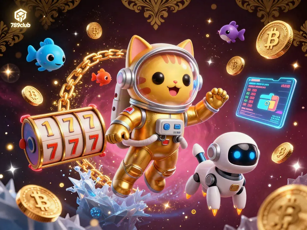 Experience winning with 789club in this vibrant space-themed casino illustration.