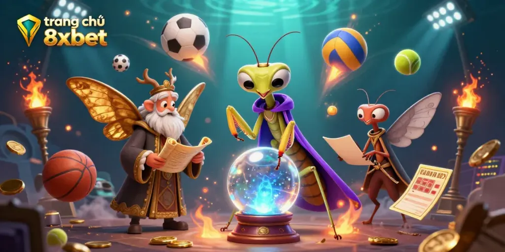 Experience the excitement of trang chủ 8xbet with a vibrant 3D casino-themed illustration.