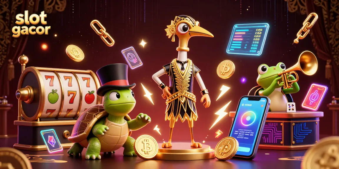 Experience slot gacor excitement with colorful characters and vibrant casino elements in a lively illustration.