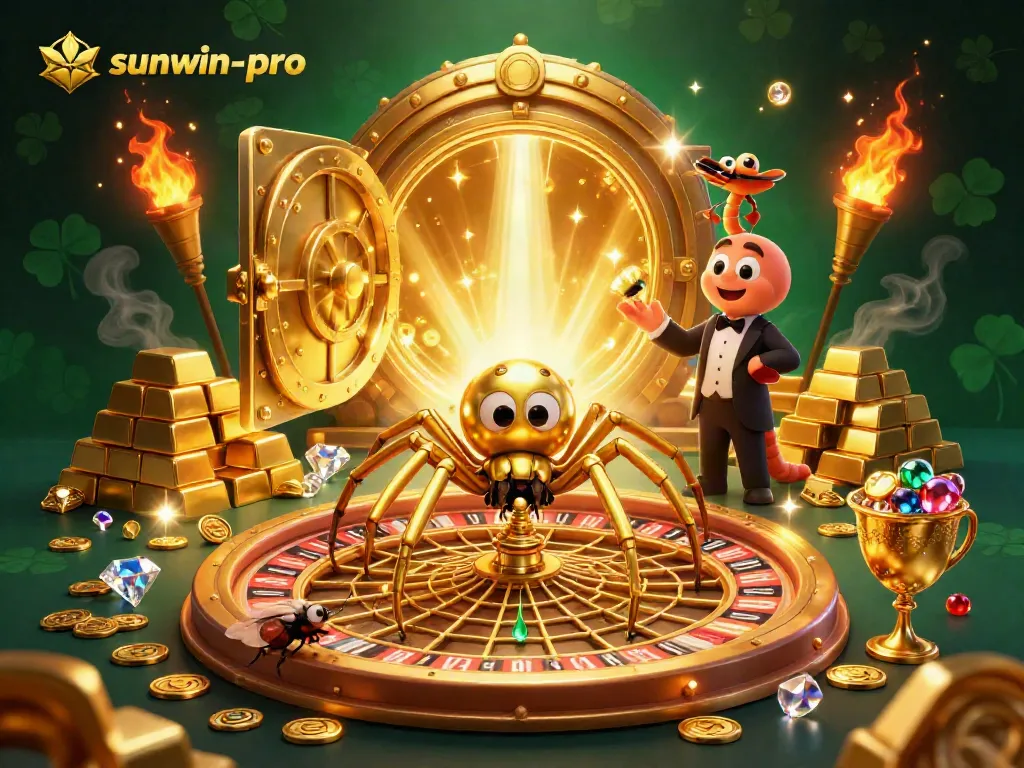 Experience excitement at sunwin-pro with a vibrant illustration featuring casino elements.
