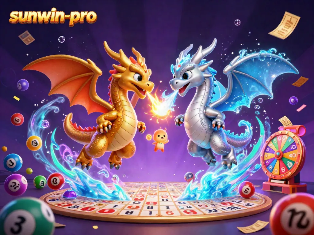 Engage with the exciting world of sunwin-pro as 3D dragons soar amidst vibrant lottery elements.