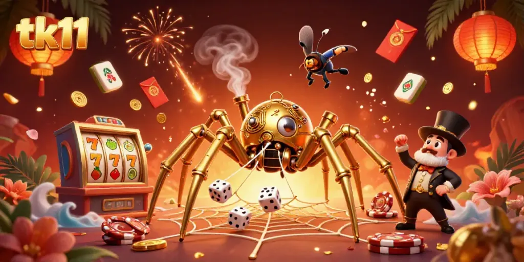 Engage in thrilling gameplay with tk11 in an ultra-detailed steampunk casino scene.