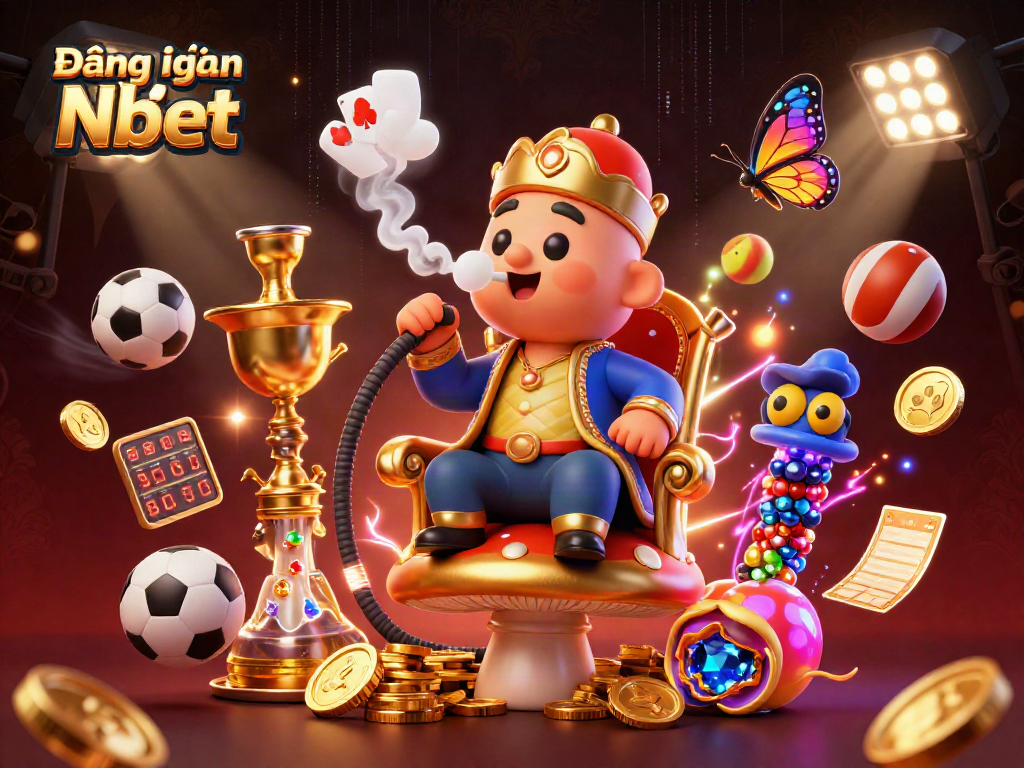 Engage with Đăng nhập Nbet by joining the vibrant betting scene featuring a whimsical caterpillar and sports elements.